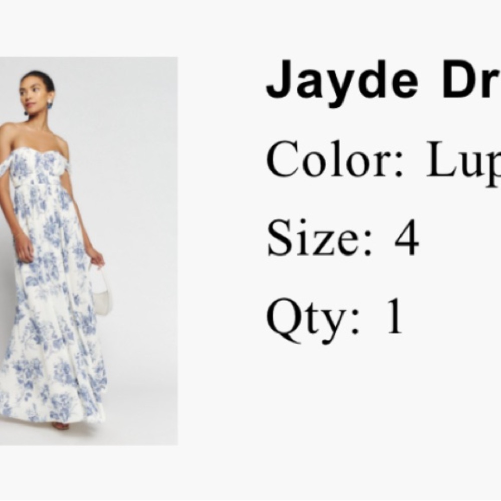 Reformation Jayde Lupine Dress NWT
